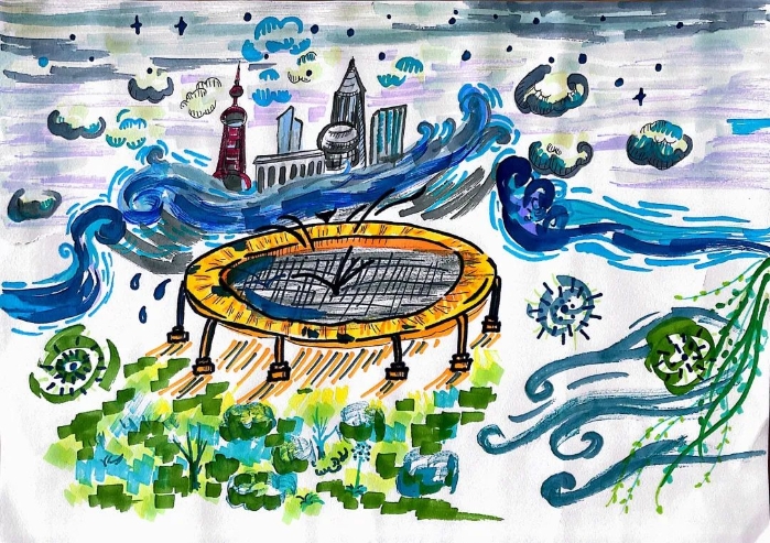 亚运会赛艇绘画图片